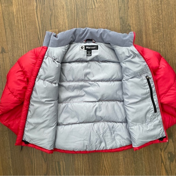 Marmot Goose Down Red Puffer Jacket Coat - Picture 5 of 15